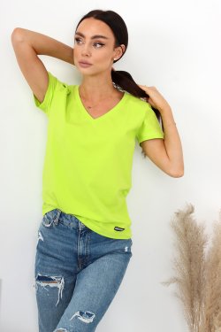 T-SHIRT DAMSKI Z DEKOLTEM W SEREK