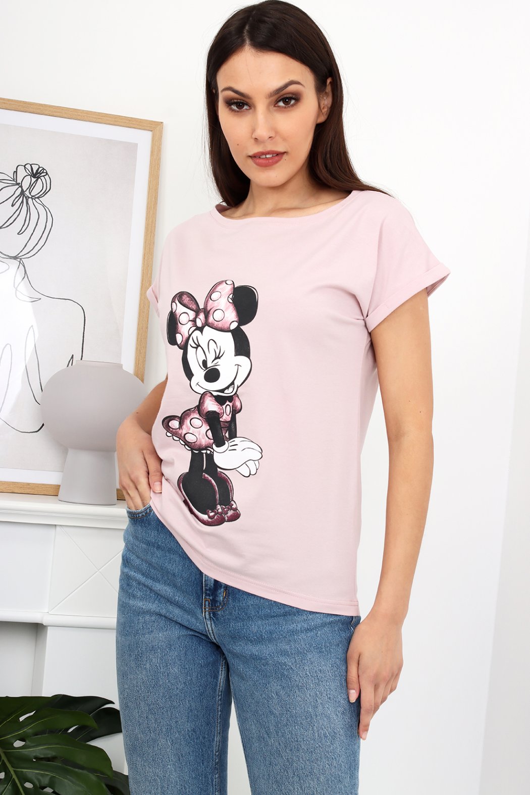 T-SHIRT DAMSKI Z NADRUKIEM - MIKI
