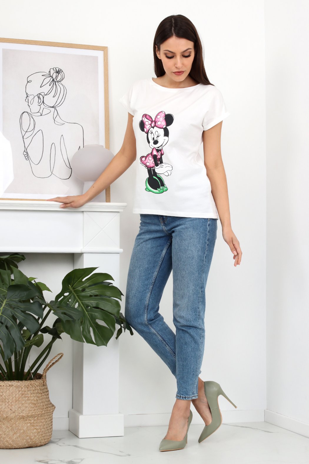 T-SHIRT DAMSKI Z NADRUKIEM - MIKI