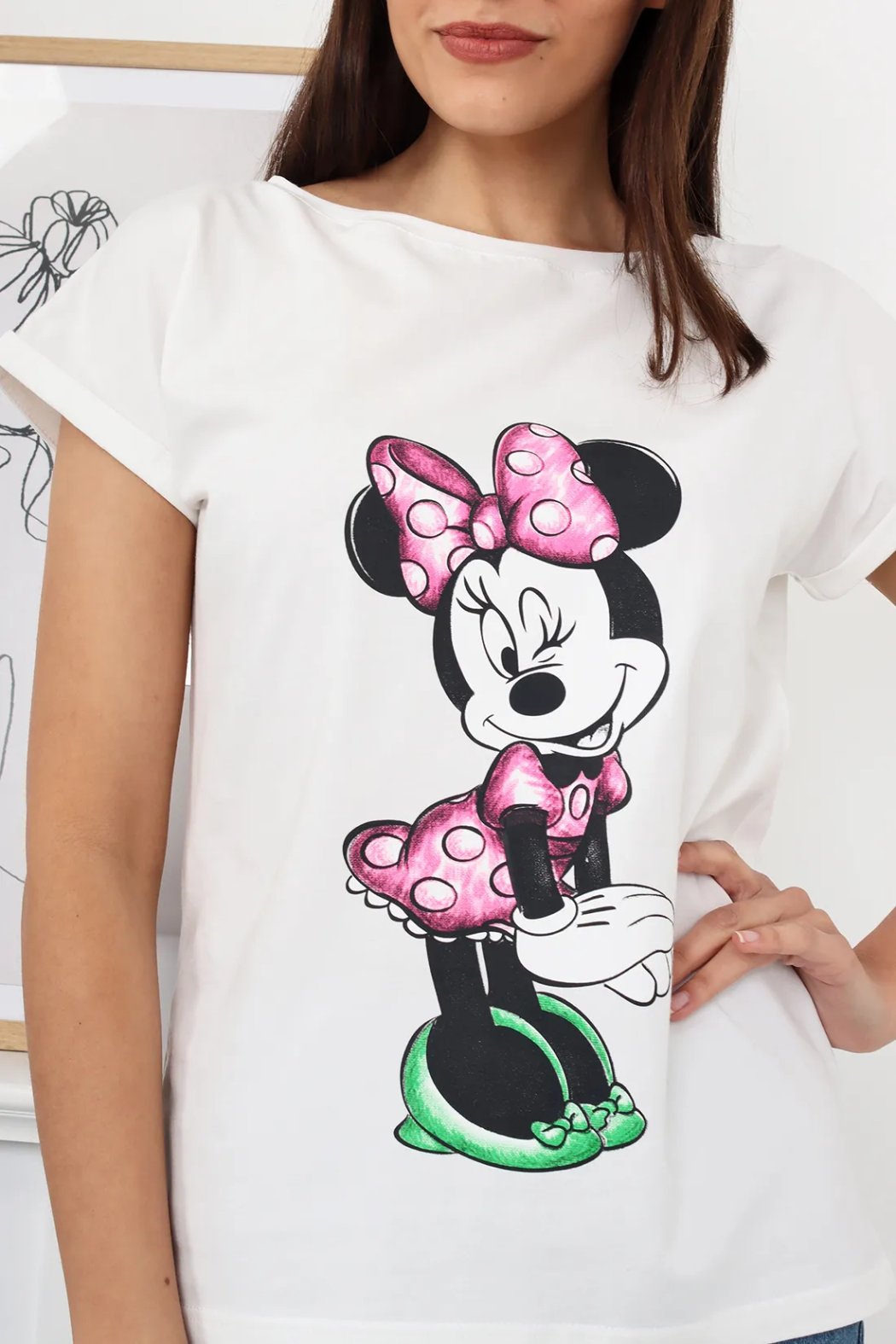 T-SHIRT DAMSKI Z NADRUKIEM - MIKI