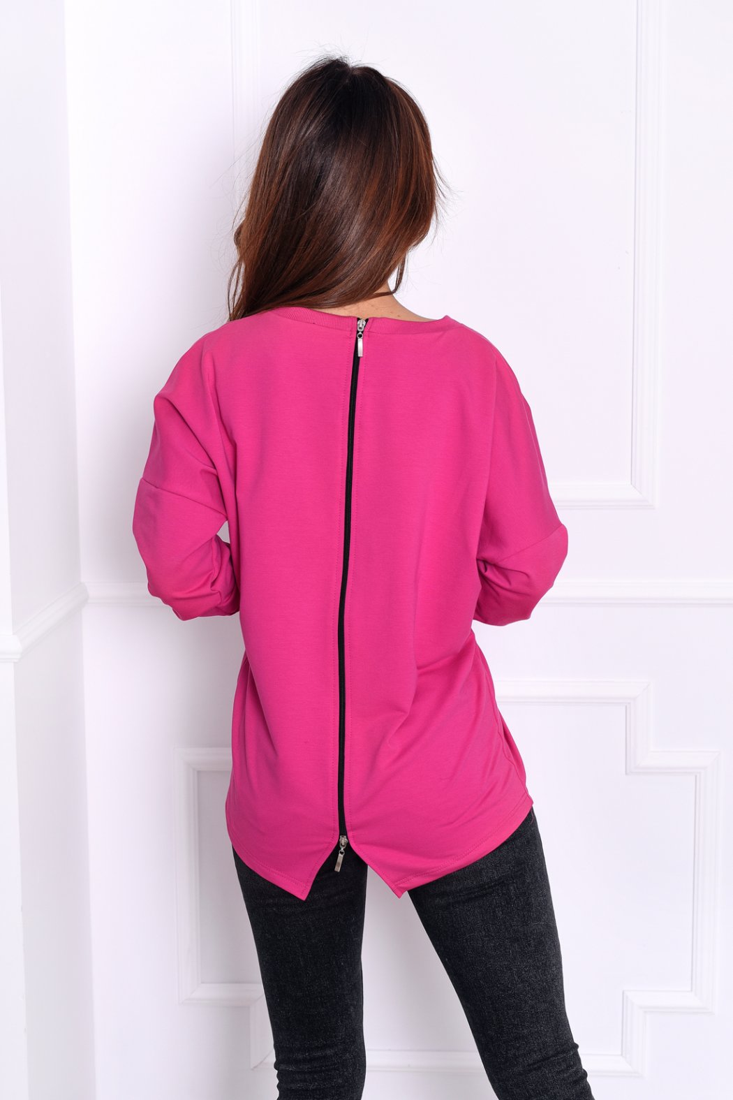 BLUZA DAMSKA EDITH Z SUWAKIEM Z TYŁU