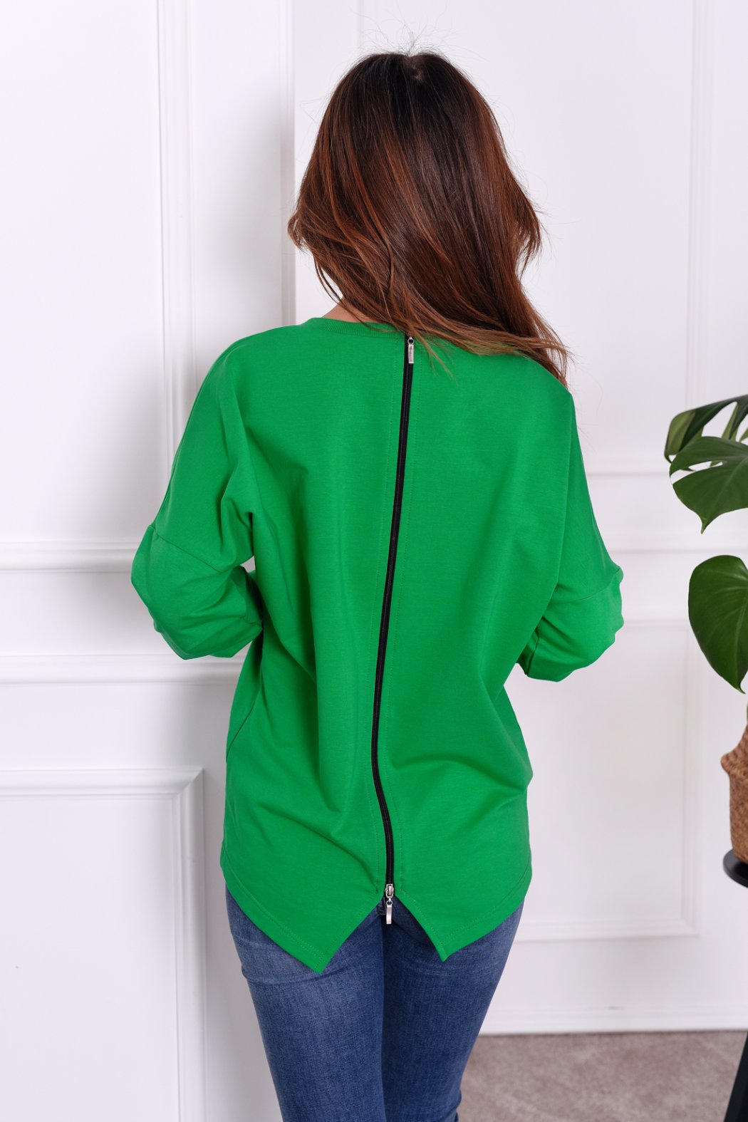 BLUZA DAMSKA EDITH Z SUWAKIEM Z TYŁU