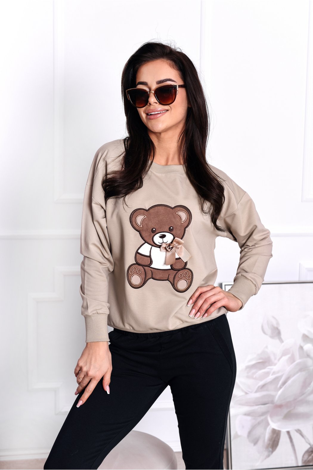 BLUZA DAMSKA Z MOTYWEM MISIA HAFT BEAR