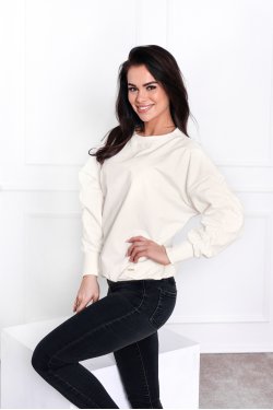 BLUZA DAMSKA Z MARSZCZONYMI RĘKAWAMI BELLA