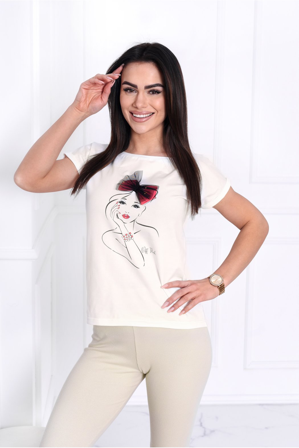 T-SHIRT DAMSKI Z NADRUKIEM IVETTE