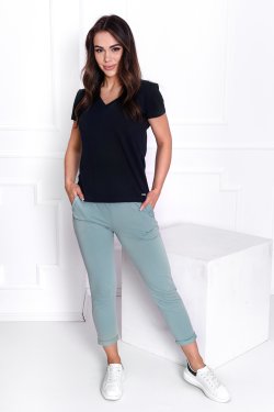 T-SHIRT DAMSKI Z DEKOLTEM W SEREK