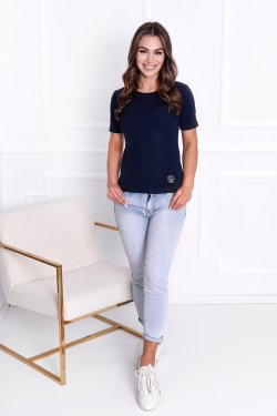 T-SHIRT DAMSKI Z BAWEŁNY PRĄŻKOWANEJ KINGA