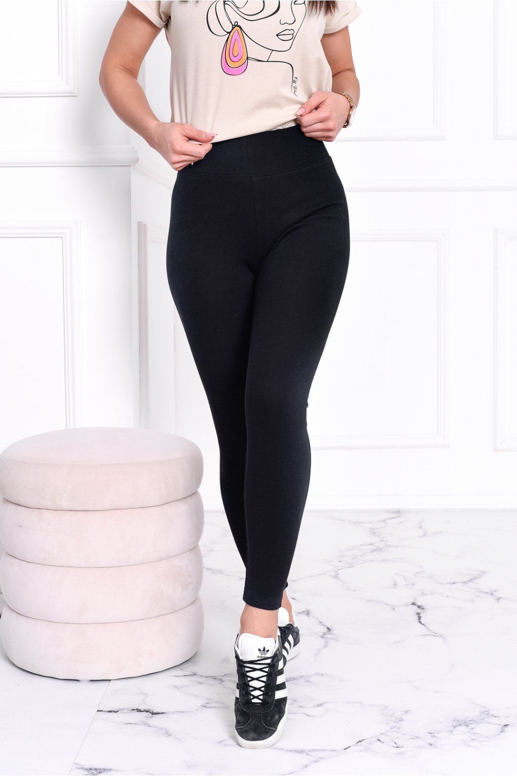 LEGGINSY DAMSKIE PRĄŻKOWANE LEA