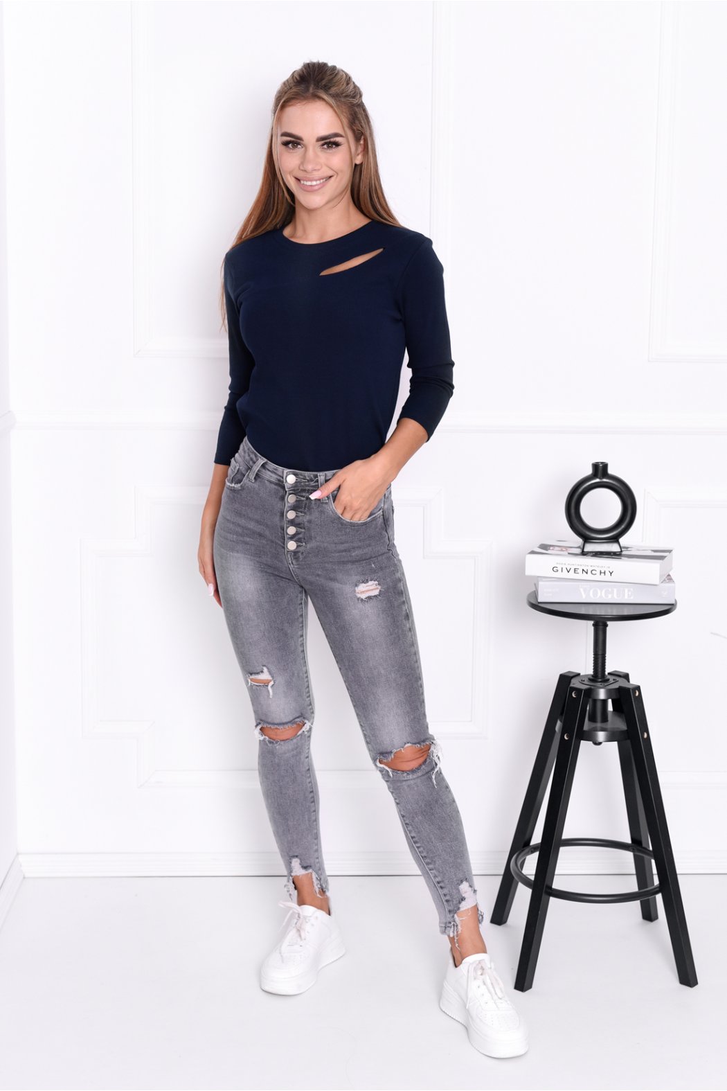 BLUZKA DAMSKA Z BAWEŁNY PRĄŻKOWANEJ MELISA