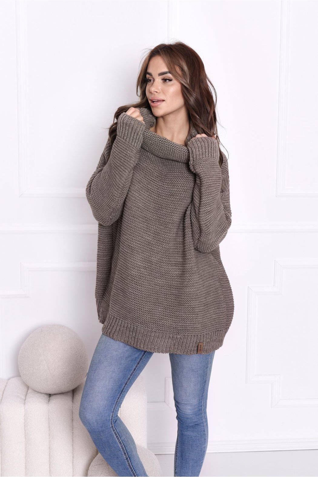 SWETER DAMSKI OVERSIZE Z...