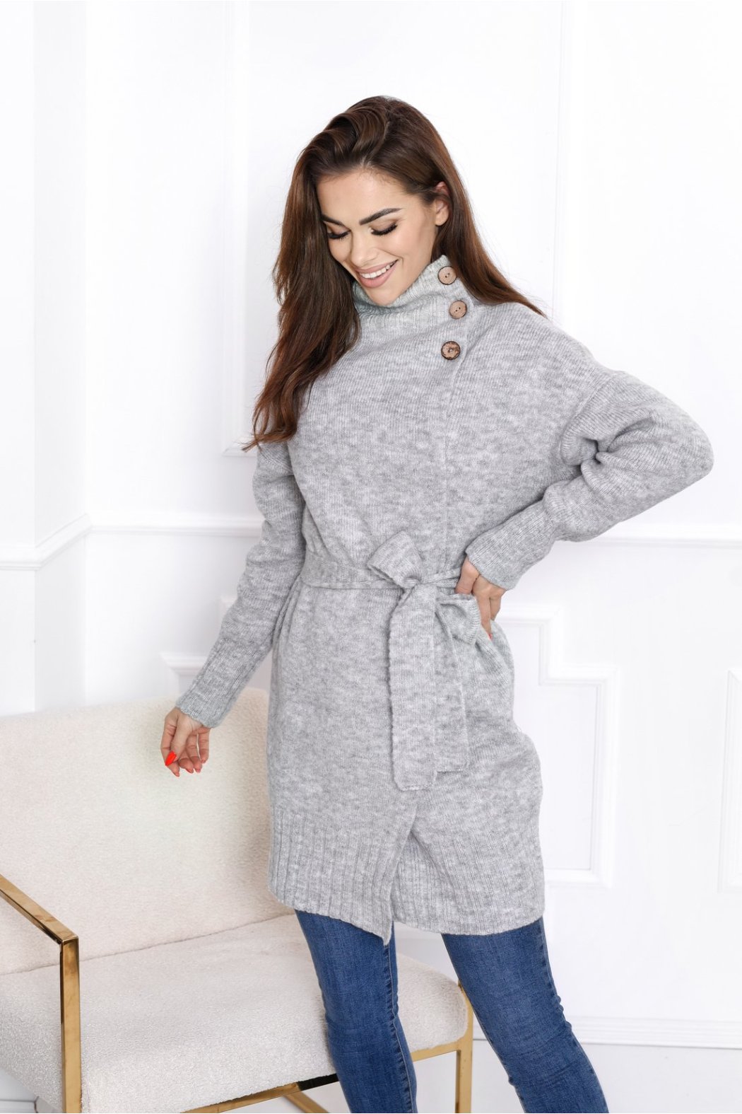 KARDIGAN DAMSKI Z PASKIEM...