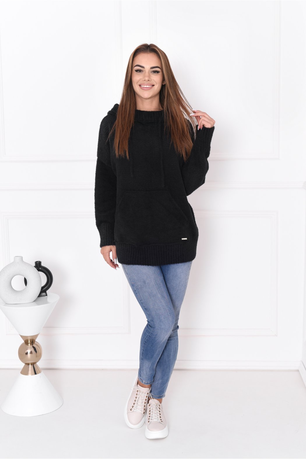 SWETER DAMSKI OVERSIZE Z KAPTUREM MILA