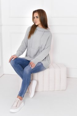 SWETER DAMSKI OVERSIZE Z KAPTUREM MILA