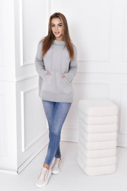 SWETER DAMSKI OVERSIZE Z KAPTUREM MILA