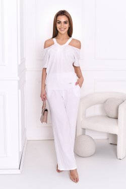 SWETER DAMSKI Z OZDOBNYMI ROZCIĘCIAMI LARISA