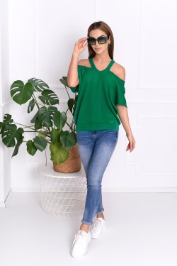 SWETER DAMSKI Z OZDOBNYMI ROZCIĘCIAMI LARISA