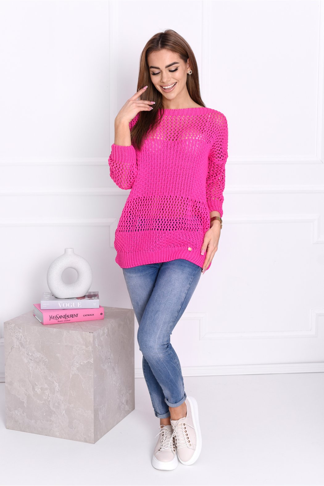 SWETER DAMSKI AŻUROWY NINETTE