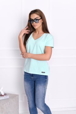 T-SHIRT DAMSKI Z DEKOLTEM W SEREK