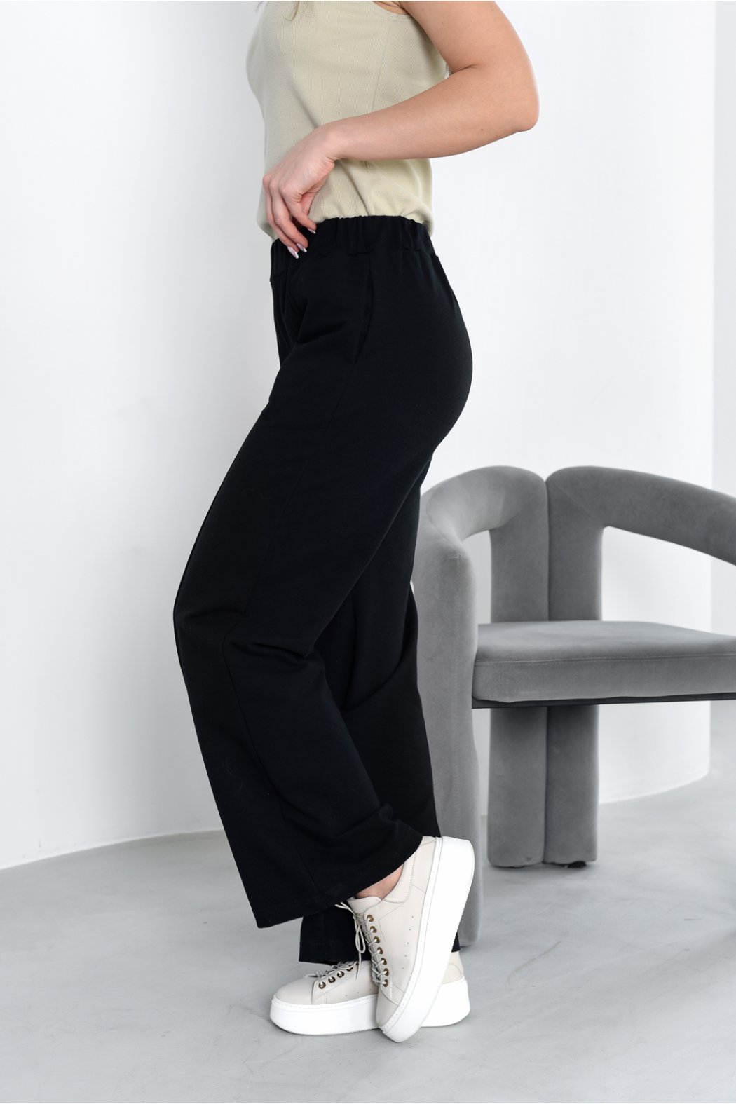 SPODNIE DAMSKIE Z SZEROKIMI...