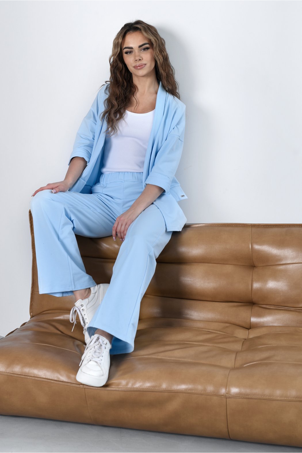 DAMSKA BAWEŁNIANA NARZUTKA BLEZER Z KIESZENIAMI MOLLY