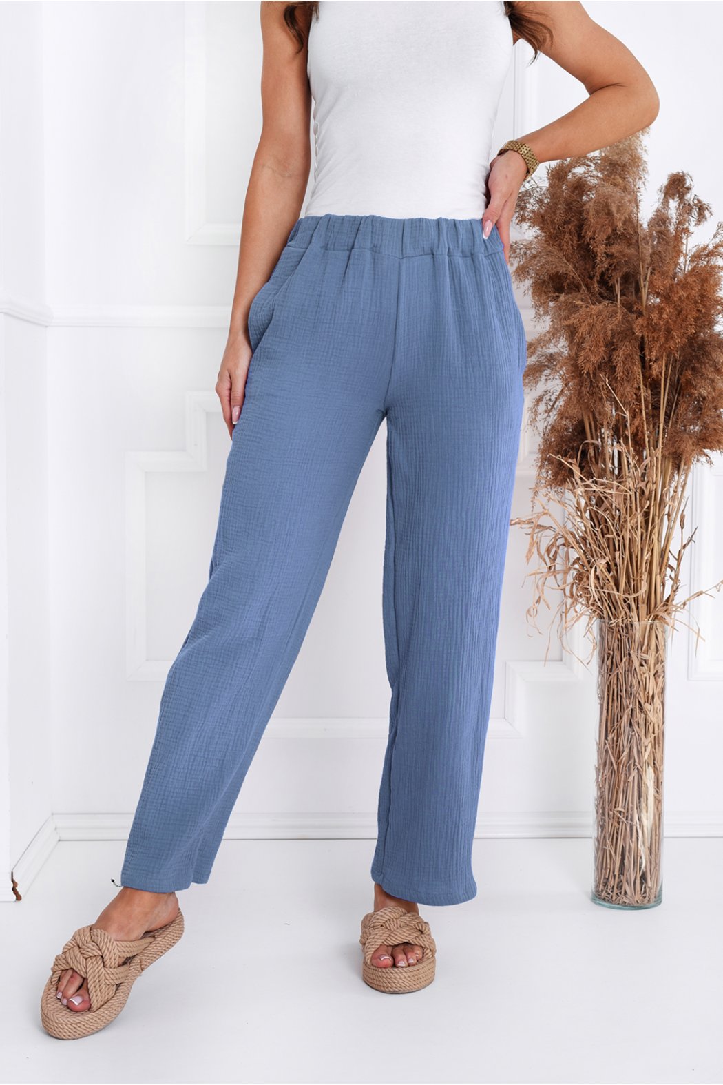 MUŚLINOWE SPODNIE DAMSKIE...