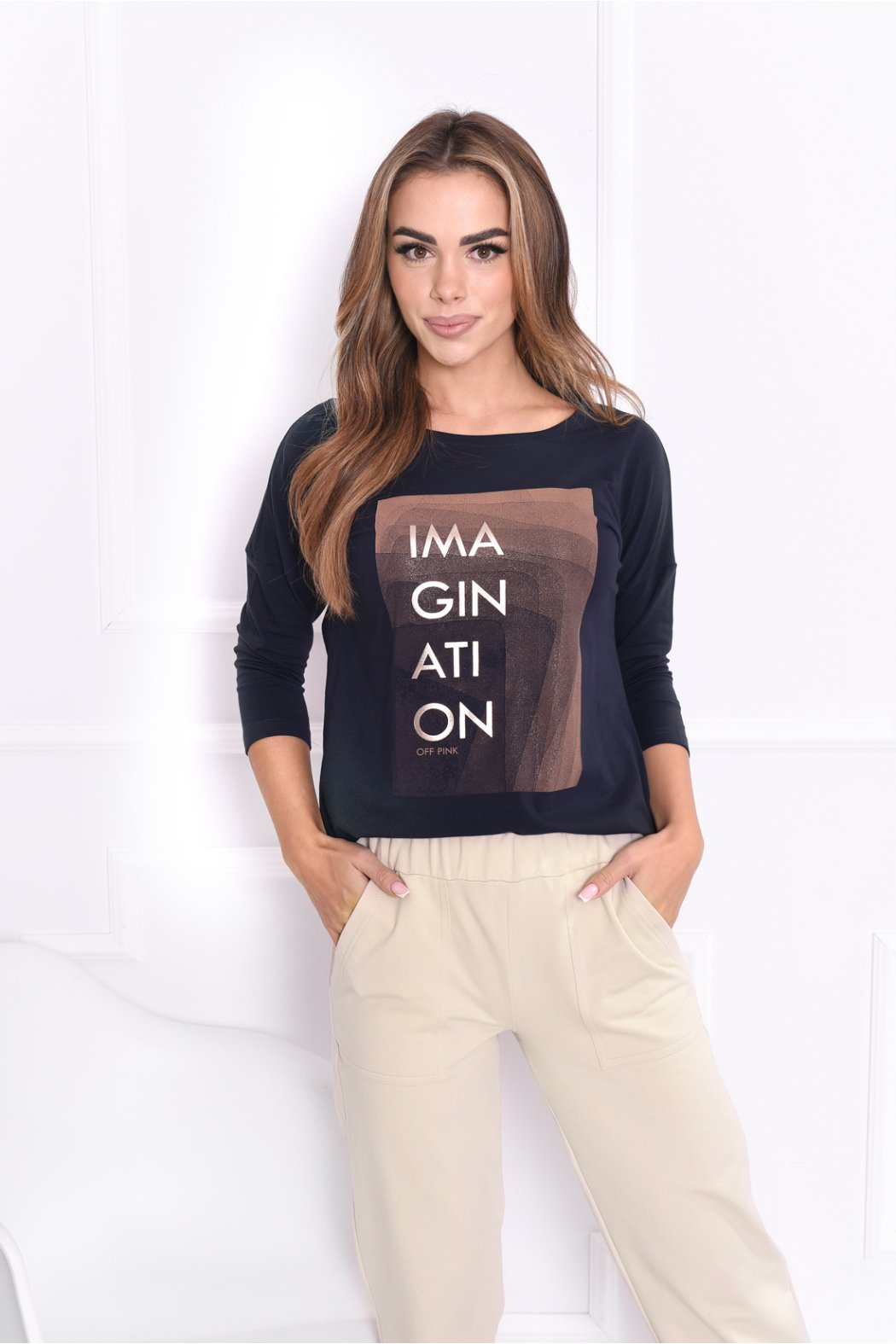 BLUZKA DAMSKA Z RĘKAWEM 3/4...