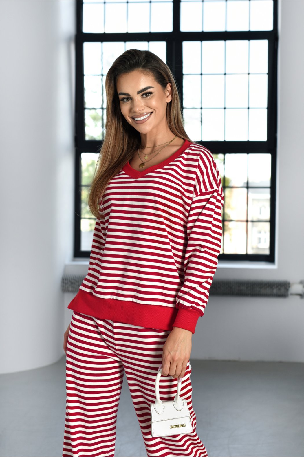 BLUZA DAMSKA W PASKI Z...