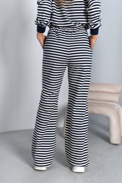 SPODNIE DAMSKIE W PASKI Z SZEROKIMI NOGAWKAMI - IOLANDA