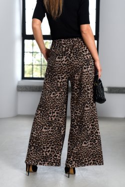 SPODNIE DAMSKIE Z SZEROKIMI NOGAWKAMI - PANTERKA