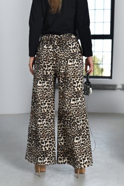 SPODNIE DAMSKIE Z SZEROKIMI NOGAWKAMI - PANTERKA