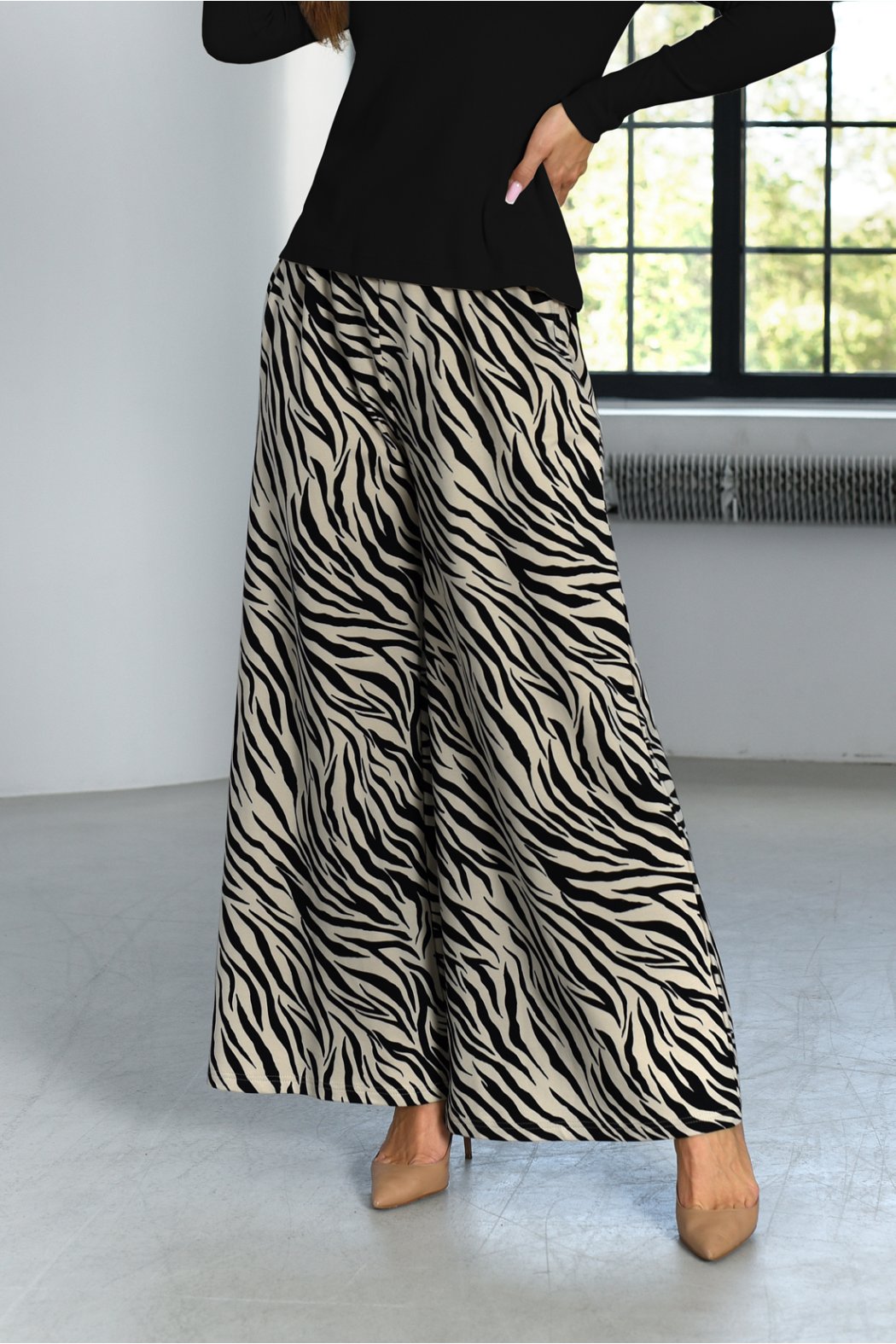 SPODNIE DAMSKIE Z SZEROKIMI...