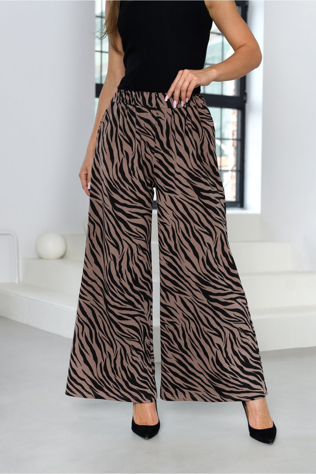 SPODNIE DAMSKIE Z SZEROKIMI...