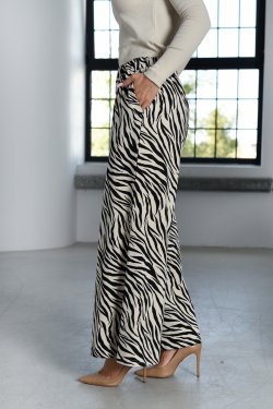 SPODNIE DAMSKIE Z SZEROKIMI NOGAWKAMI - PANTERKA