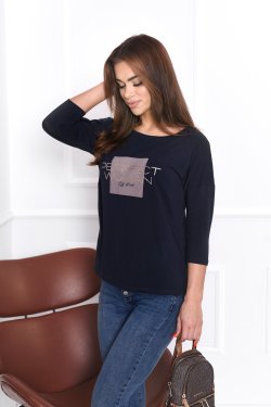 BLUZKA DAMSKA Z NADRUKIEM RĘKAW 3/4 - PERFECT