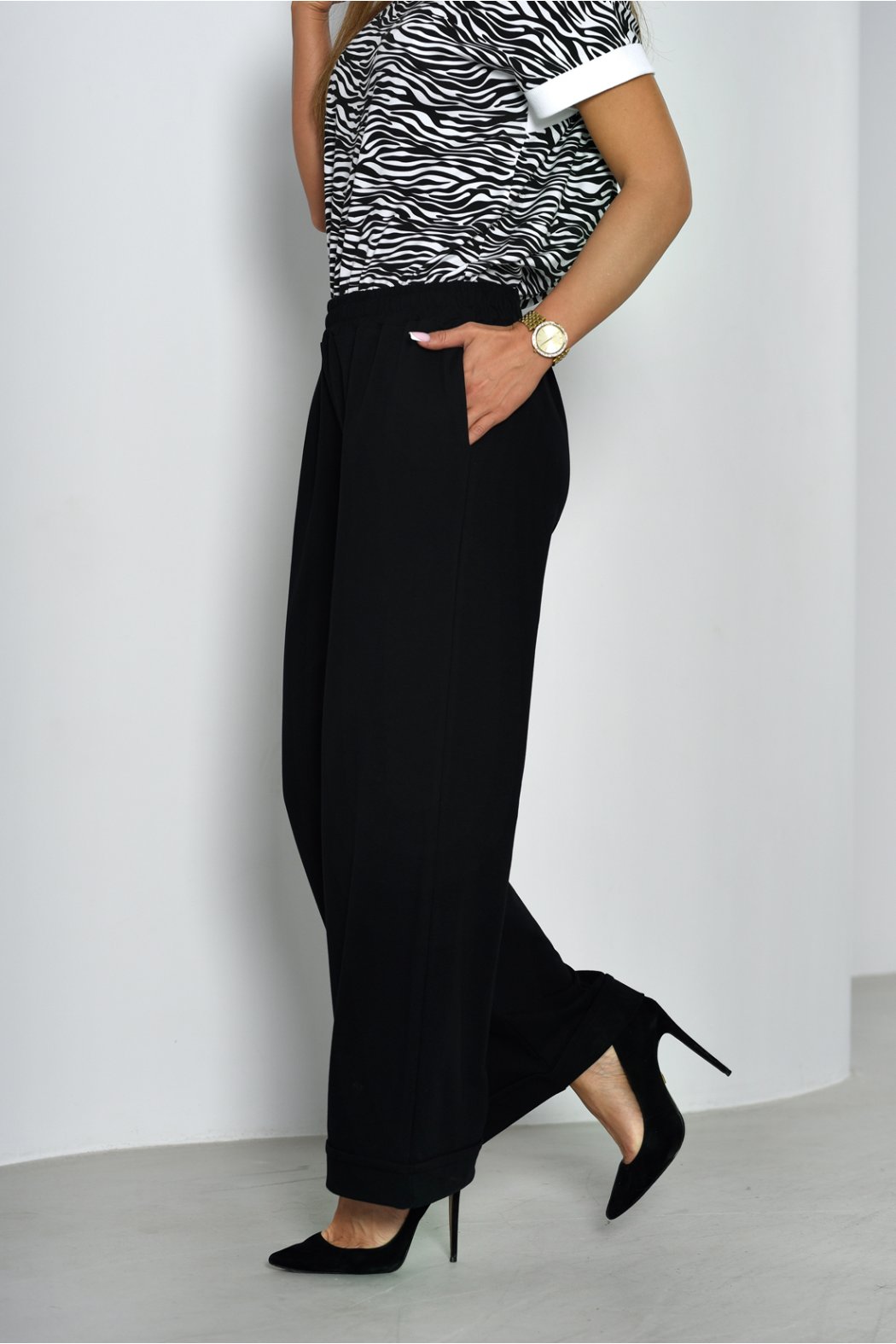 SPODNIE DAMSKIE Z SZEROKIMI NOGAWKAMI - MAYA