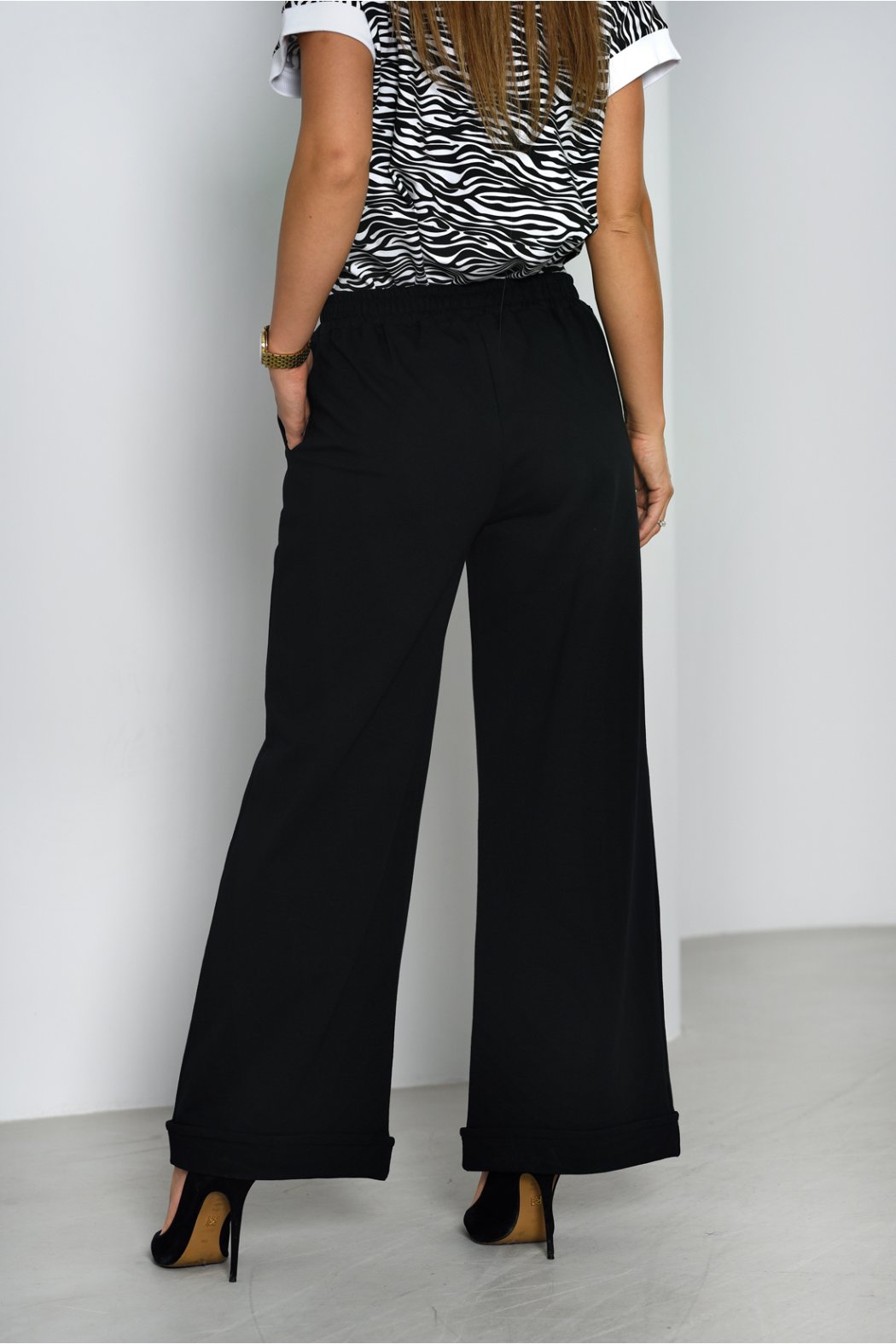 SPODNIE DAMSKIE Z SZEROKIMI NOGAWKAMI - MAYA