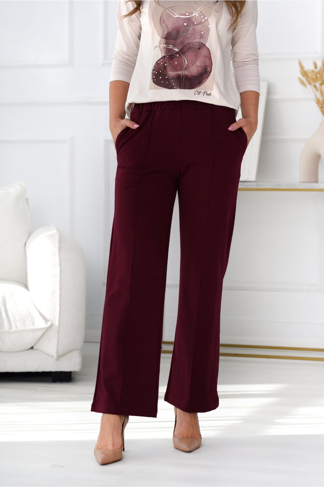 SPODNIE DAMSKIE Z SZEROKIMI...