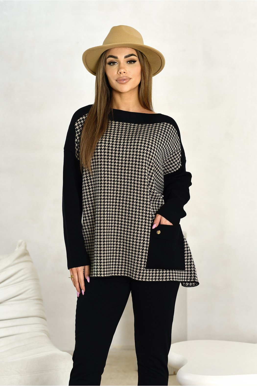 SWETER DAMSKI OVERSIZE W...