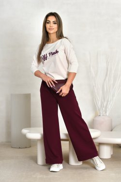 SPODNIE DAMSKIE Z SZEROKIMI NOGAWKAMI - MAYA