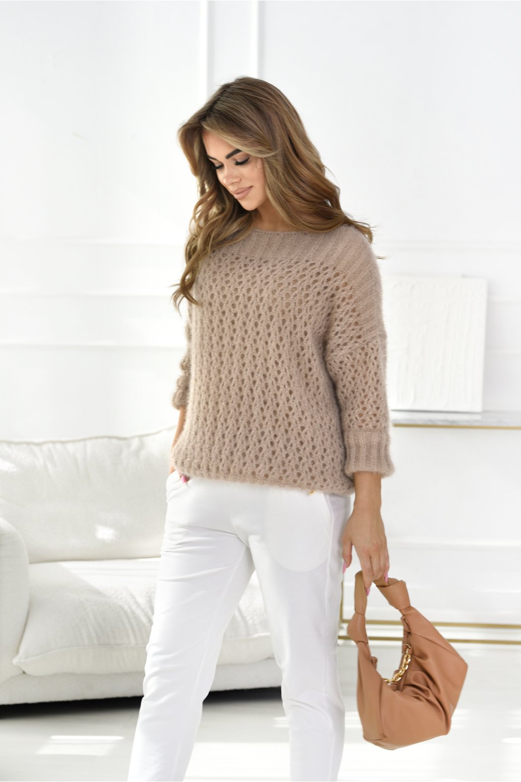 SWETER DAMSKI ABIGAIL - Beżowy