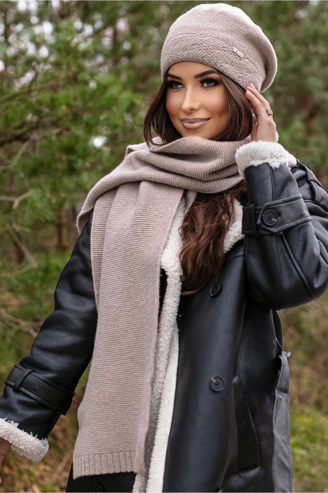 BERET DAMSKI P064 - Beżowy