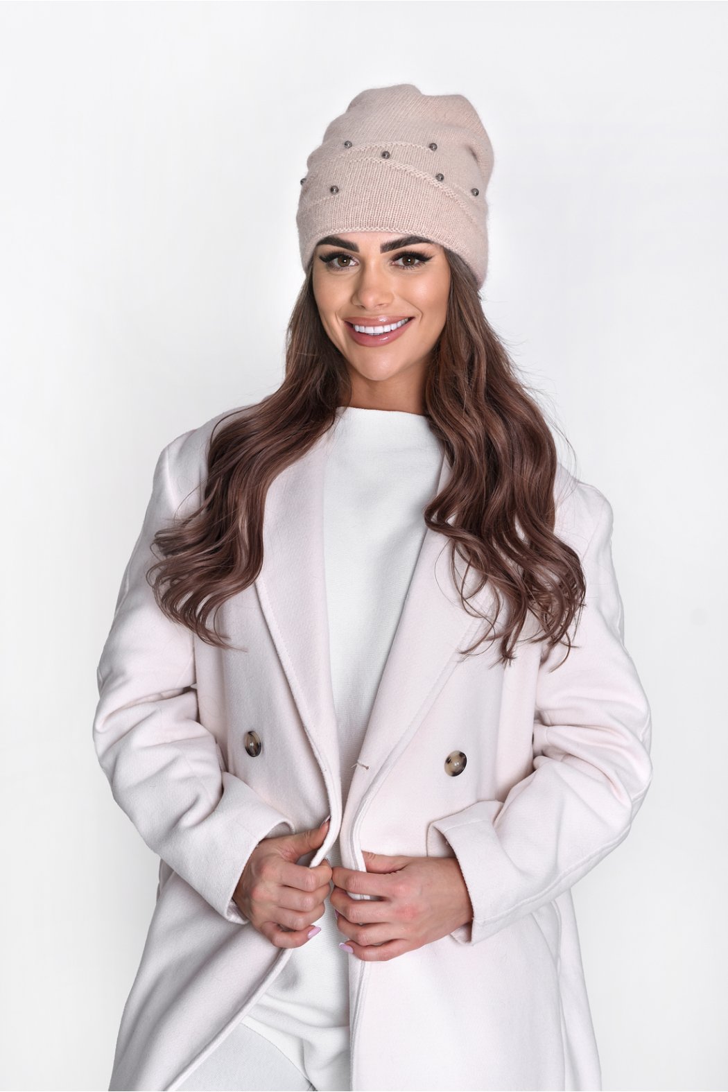 CZAPKA DAMSKA P071 - Puder