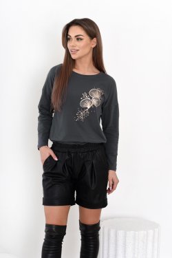 BLUZKA DAMSKA Z NADRUKIEM I DŁUGIM RĘKAWEM - ROSALIE