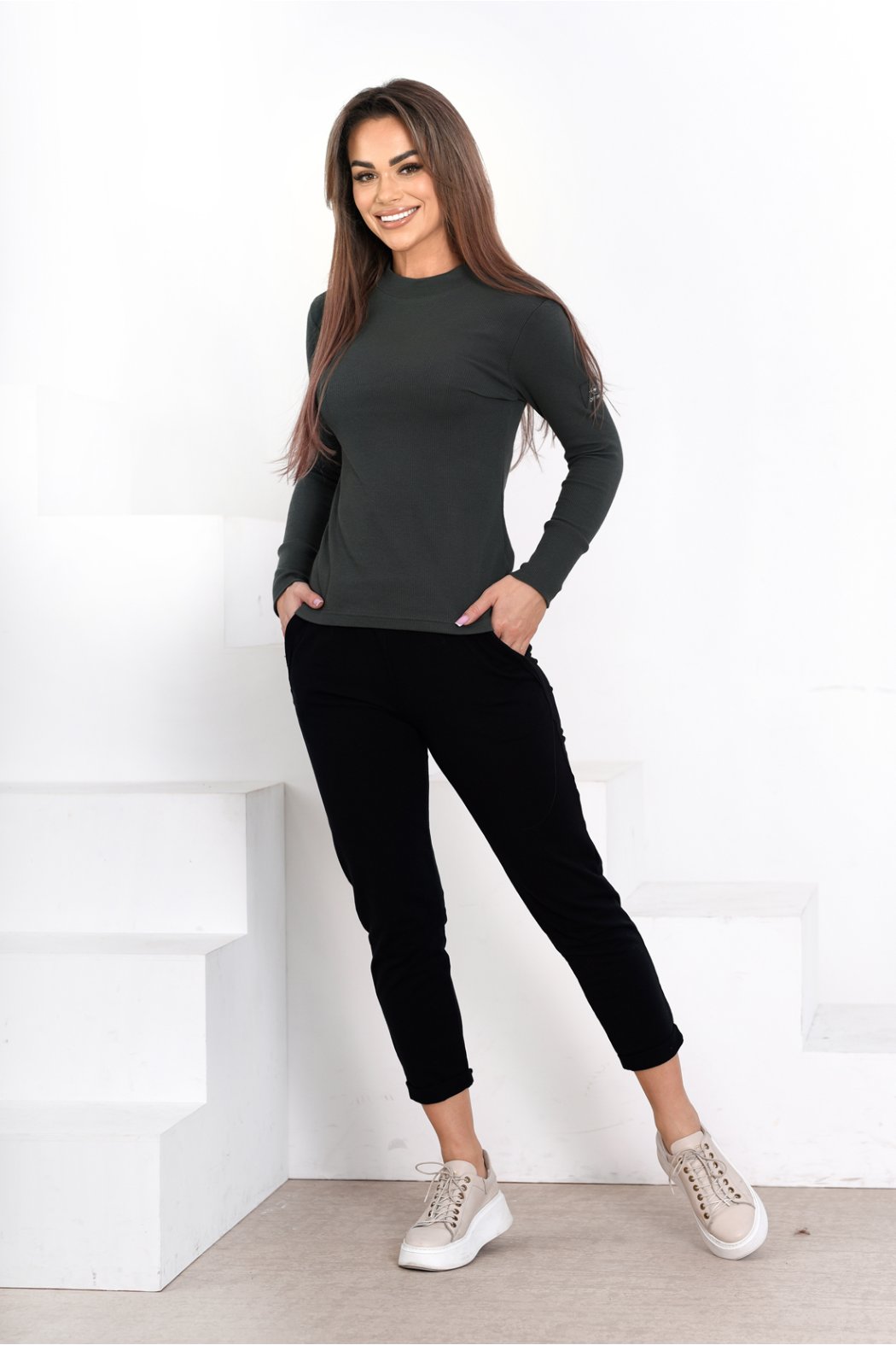 BLUZKA Z PRĄŻKA PÓŁGOLF DEBORA