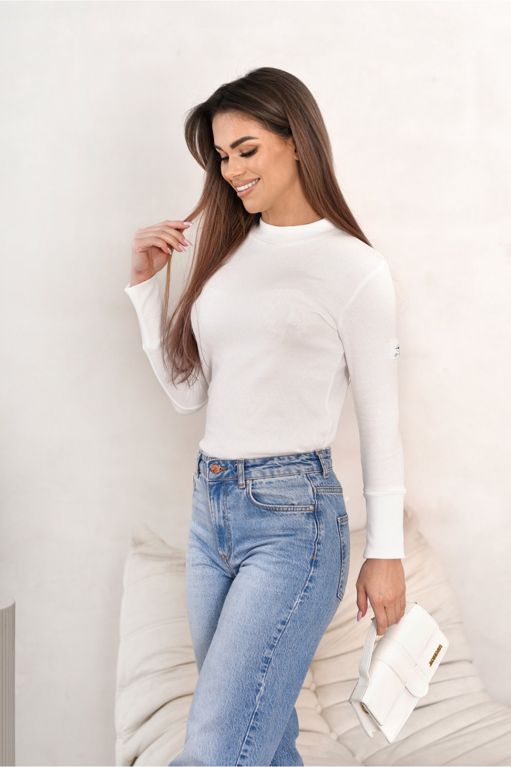 BLUZKA Z PRĄŻKA PÓŁGOLF...