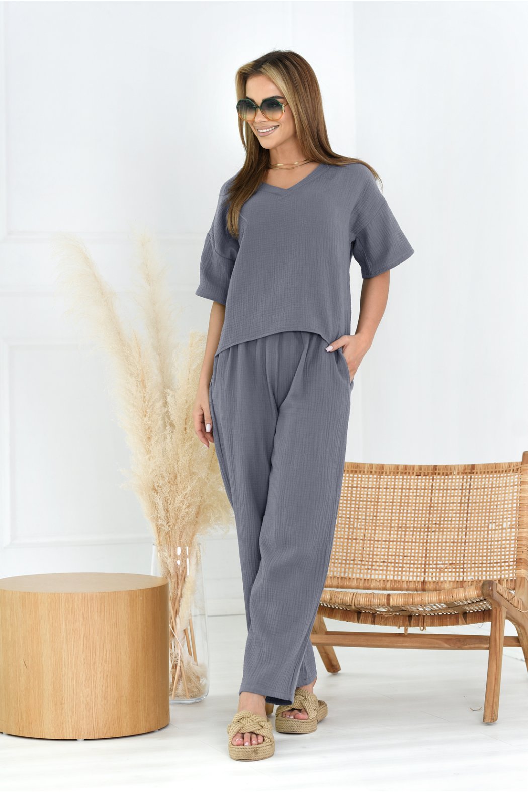 MUŚLINOWE SPODNIE DAMSKIE...