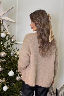 KRÓTKI KARDIGAN DAMSKI BEZ ZAPIĘCIA - VIOLET