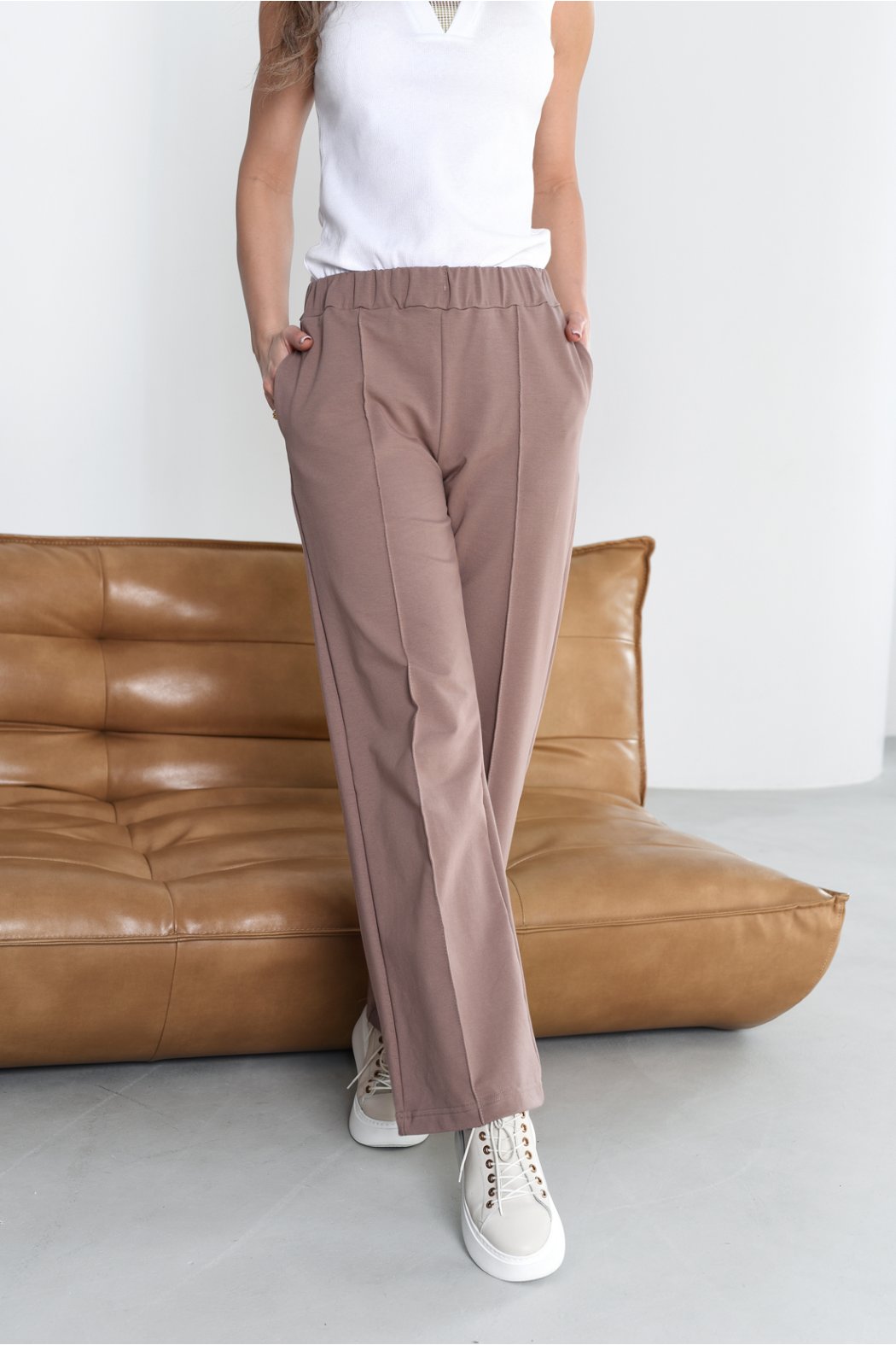 SPODNIE DAMSKIE Z SZEROKIMI...