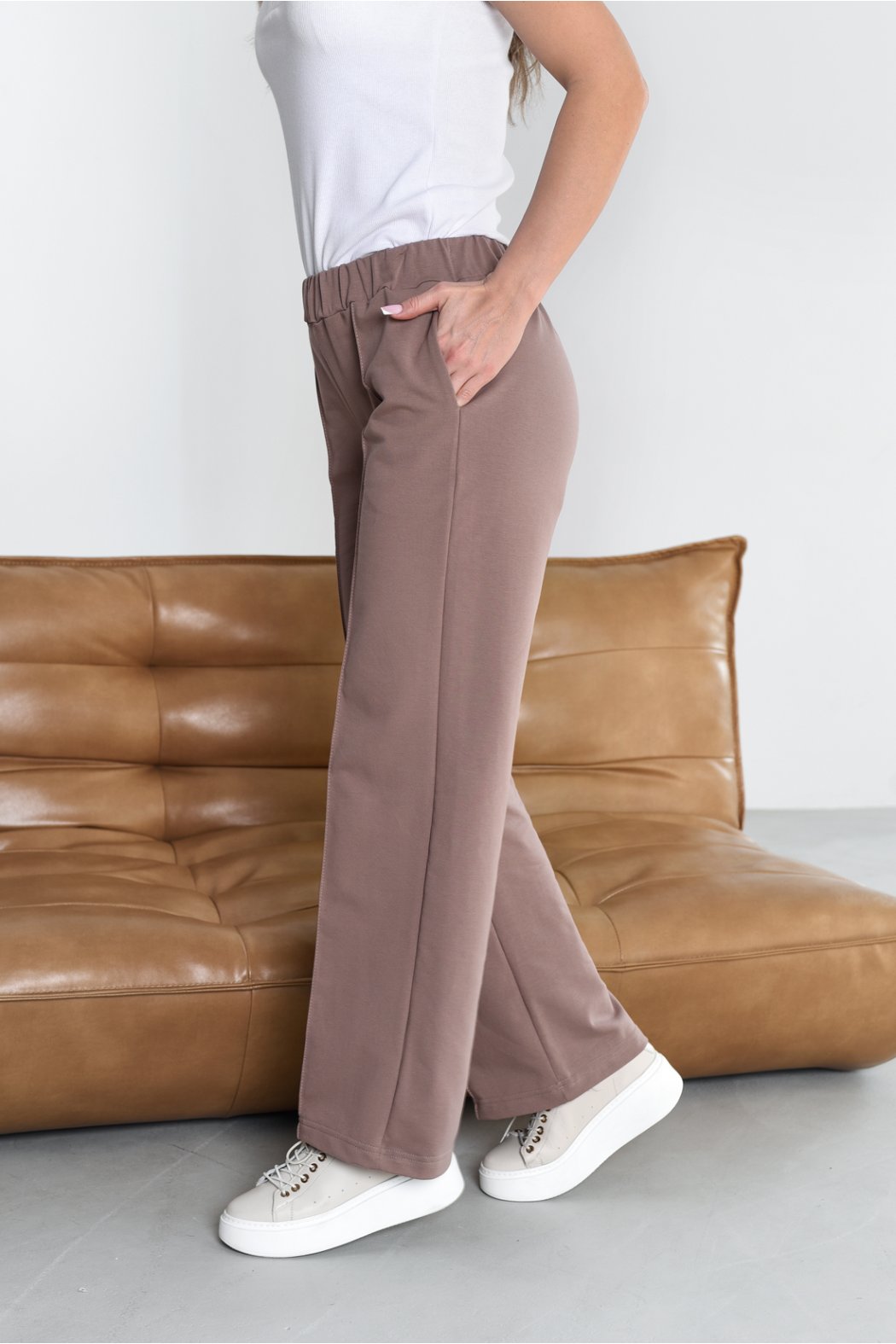 SPODNIE DAMSKIE Z SZEROKIMI...