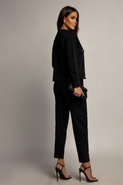 DAMSKA BAWEŁNIANA NARZUTKA BLEZER Z KIESZENIAMI EVELYN